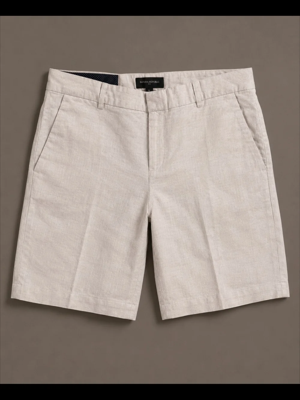 Banana Republic Men's Light Beige Flat-Front Shorts